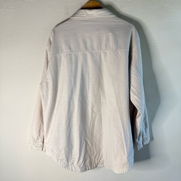 American Eagle Outfitters Cream Military Shacket Shirt Jacket Size XL NWT - Picture 6 of 9